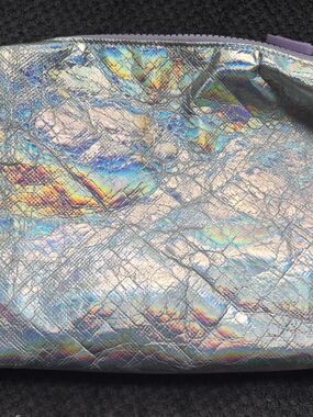 case-mate Iridescent Holographic Cosmetic Bag - Silver with Rainbow Sheen